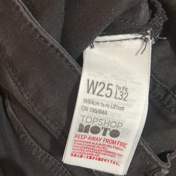 TOPSHOP MOTO TALL JAMIE JEANS HIGH RISE IN BLACK SIZE 25 w - Picture 6 of 7